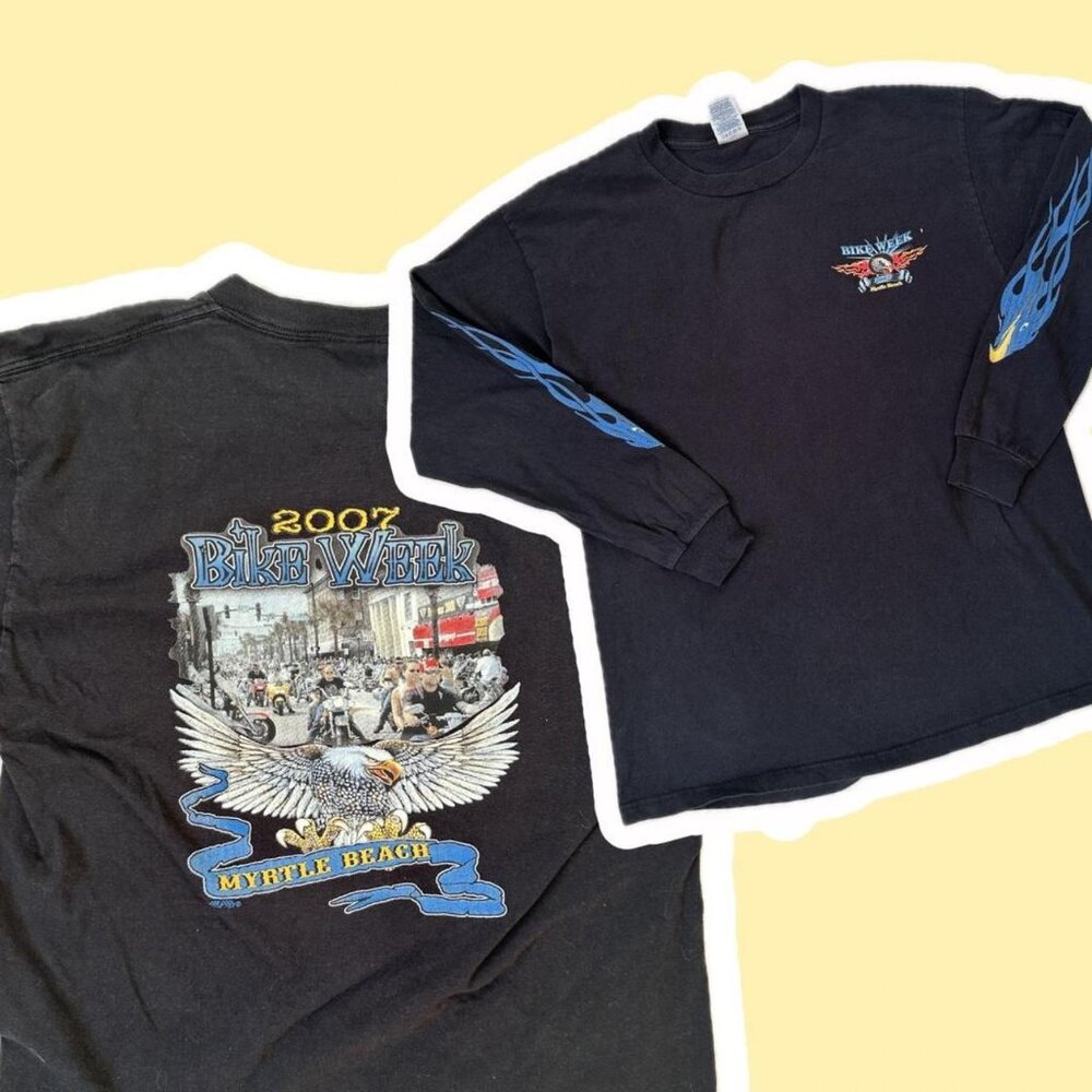 2007 Bike Week Myrtle Beach Long Sleeve Tee – Flames, Eagles